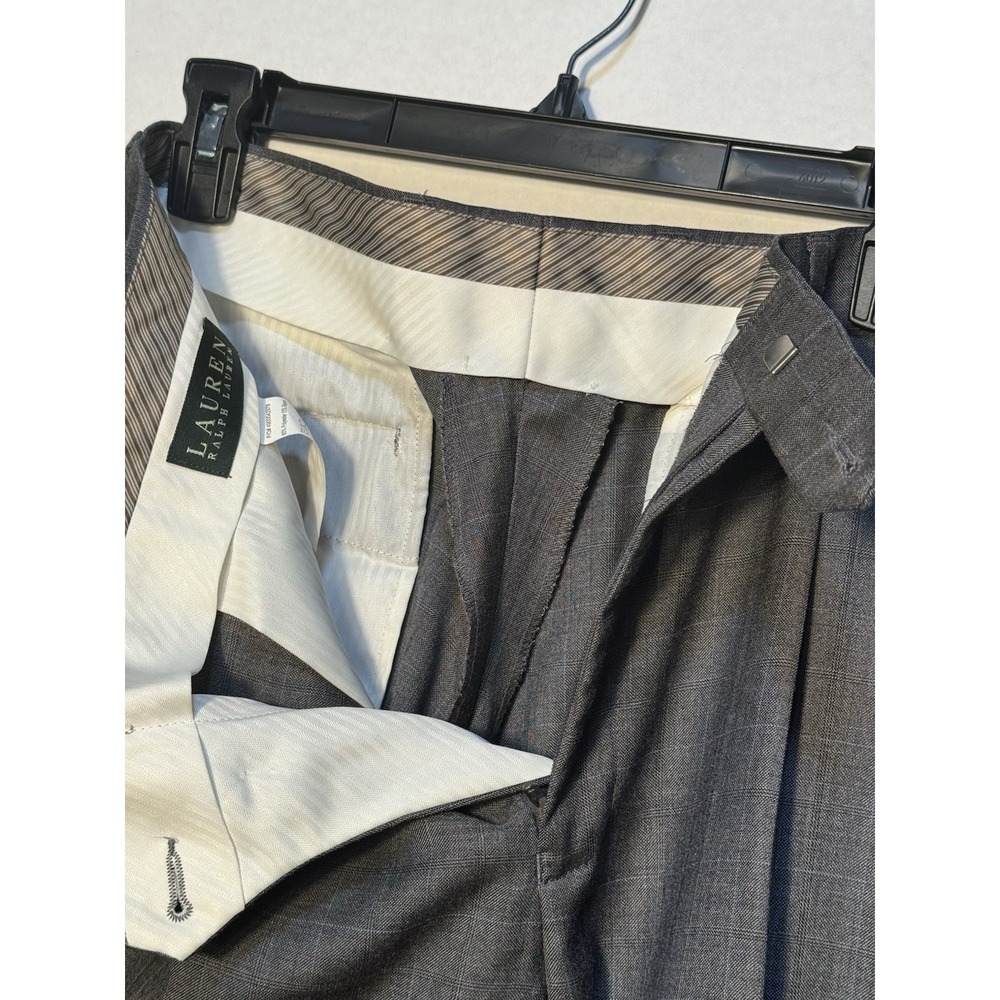 RALPH LAUREN Men's 34X 30 Gray Dress Pants Pleated‎ Cuffed Pre-owned Excellent - Picture 5 of 12